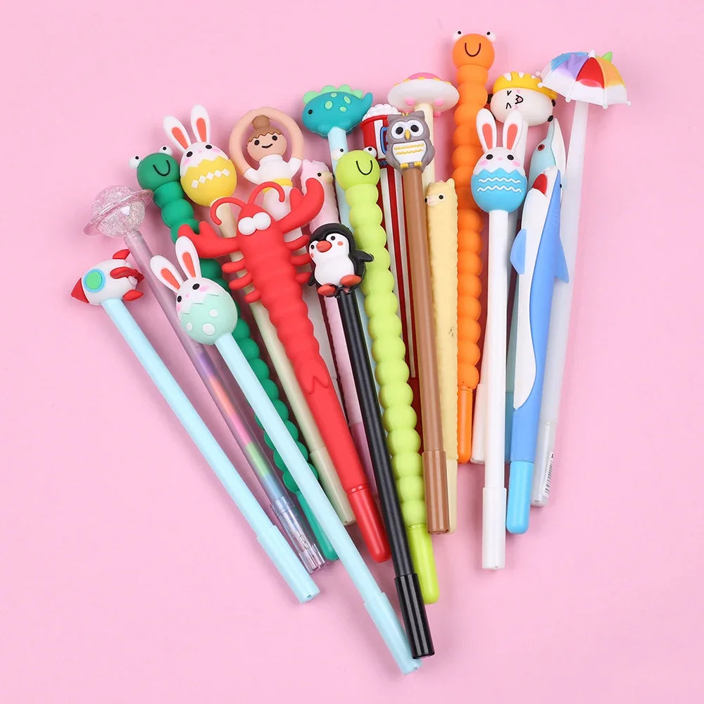 1Pcs Novelty Cute Pens Elegant Kawaii Gel Pen Funny Fancy Journal Aesthetic Stationery Cool Ballpoint School Office Supply Gifts