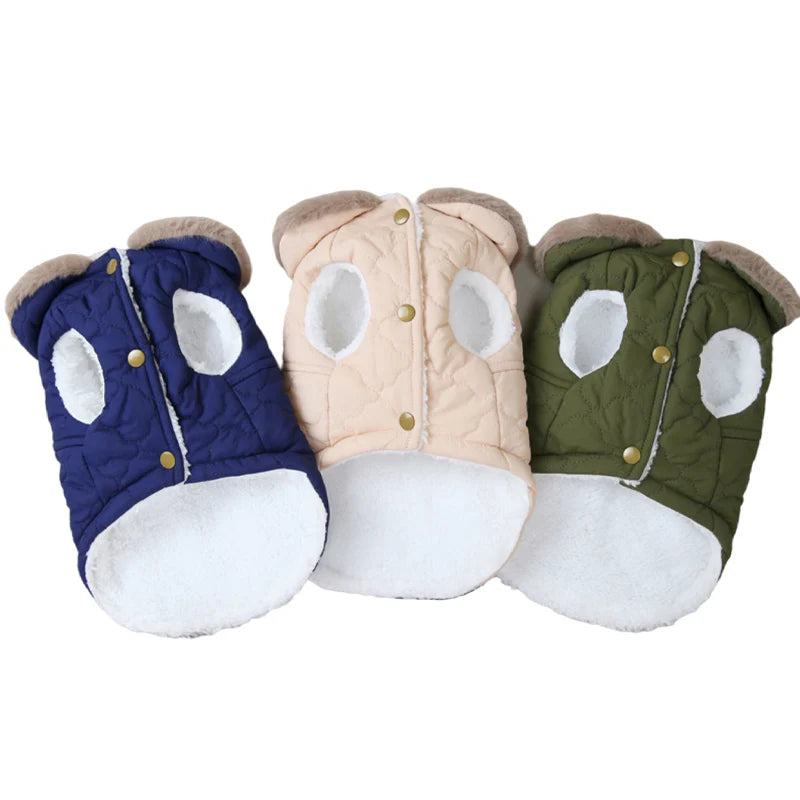 Warm Fleece Dog Jacket Vest Winter Dog Clothes Puppy Cats French Bulldog Coat Chihuahua York Pet Apparel for Small Medium Dogs