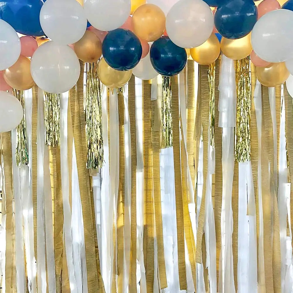 3 Rolls Gold Crepe Paper Streamers for Birthday Party Wedding Festival  Decorations New Year Winter Christmas Gold Party Decor