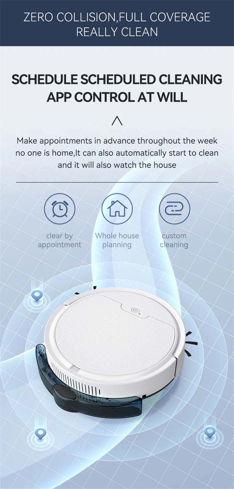 Super Quiet 3 In 1 Smart Sweeping Robot APP Upgrad Remote Control Mopping Vacuuming Sweeper For Home Office Cleaning Tool