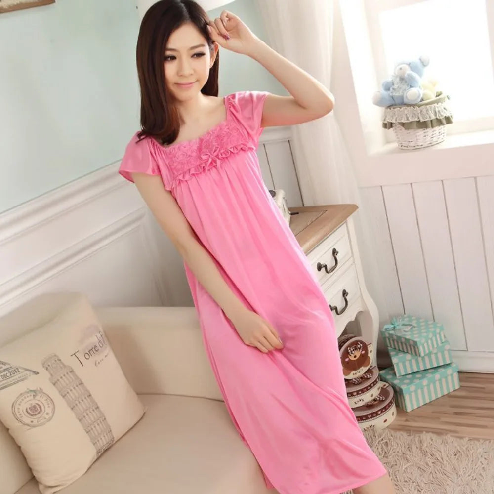 Women's Sexy Sleepwear Plus Size Ice Silk Satin Underwear Night Dress Nightgown Female Lingerie Dress Sexy Nightwear for Ladies