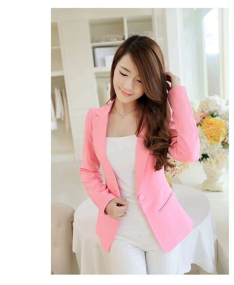 Women Blazer Korea Casual Slim Blazers Jackets Work Coat Outerwear Fashion Spring Career Female Jacket Office Lady NS5262