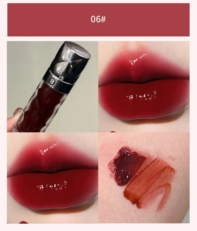 Heallor HERORANGE Nude Mirror Lip Gloss Clear Moisturizing Hydrating Water Light Glass Jelly Plump Lip Glaze Oil Lipstick Tint C