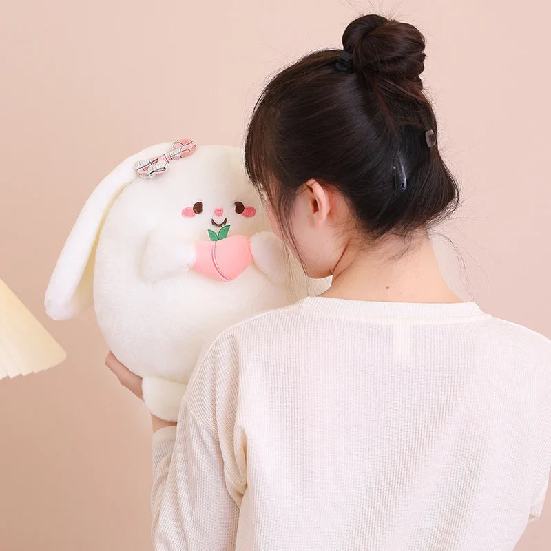 White Peach Rabbit Plush Toys Soft Stuffed Dolls For Baby Kids