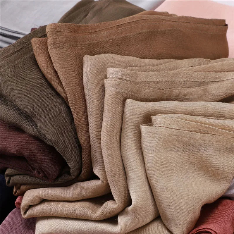 Women Big Size Plain Solid Cotton Rayon Hijab Scarf Lady High Quality Wraps and Shawls Musulman Headband Islamic Turban 180*95Cm