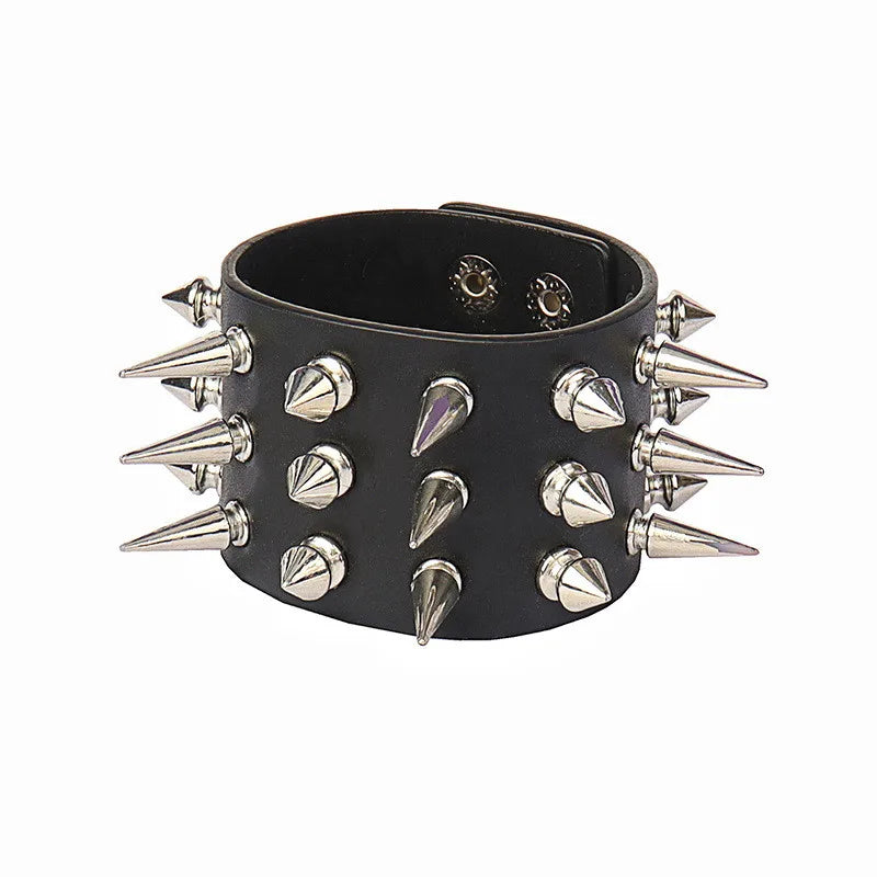 2022 Punk Rivet Nightclub Trend Bracelet Skull Bracelets Bangle Stainless steel Gothic Multi-level Fashion Jewelry wholesale