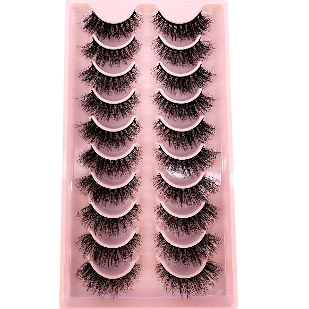 10Pairs 3D Mink Lashes Natural Wispy Mink Eyelashes 5DFluffy Cat Eye False Eyelashes Extension Makeup Eyelashes Beauty Fake Lash