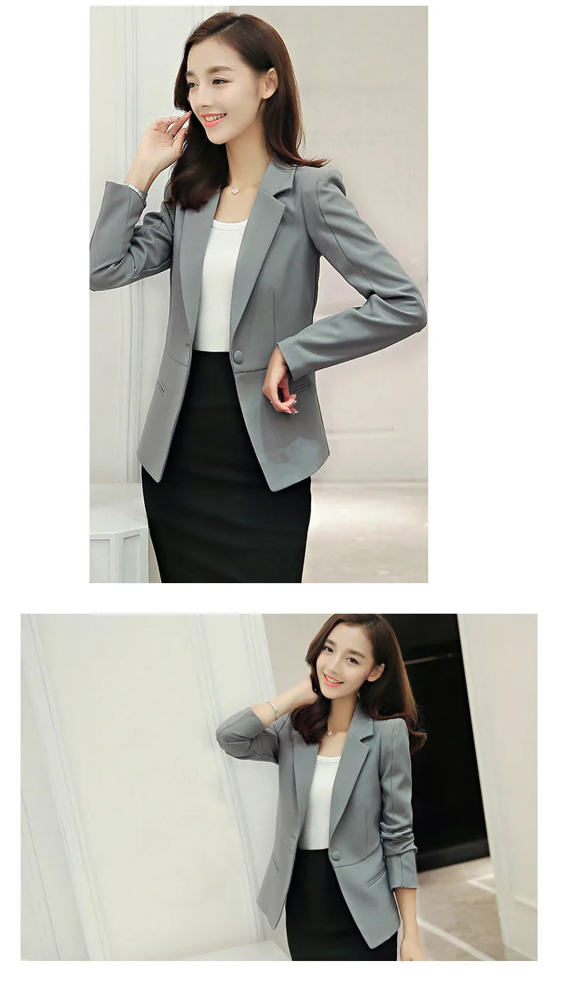 Women Blazer Korea Casual Slim Blazers Jackets Work Coat Outerwear Fashion Spring Career Female Jacket Office Lady NS5262