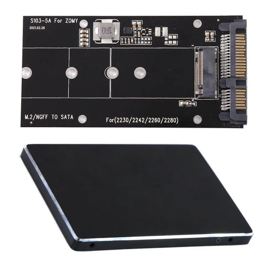B Key M.2 NGFF SSD to 2.5" SATA 3.0 Converter Adapter Card 2230 2242 2260 2280 for Windows2000/XP/7/8/10 Vista Linux MAC