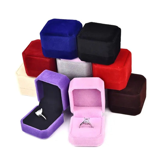 High Quality Velvet Jewelry Packaging Box Portable Small Jewelry Organizer Display Wedding Ring Box Exquisite Packaging Gift
