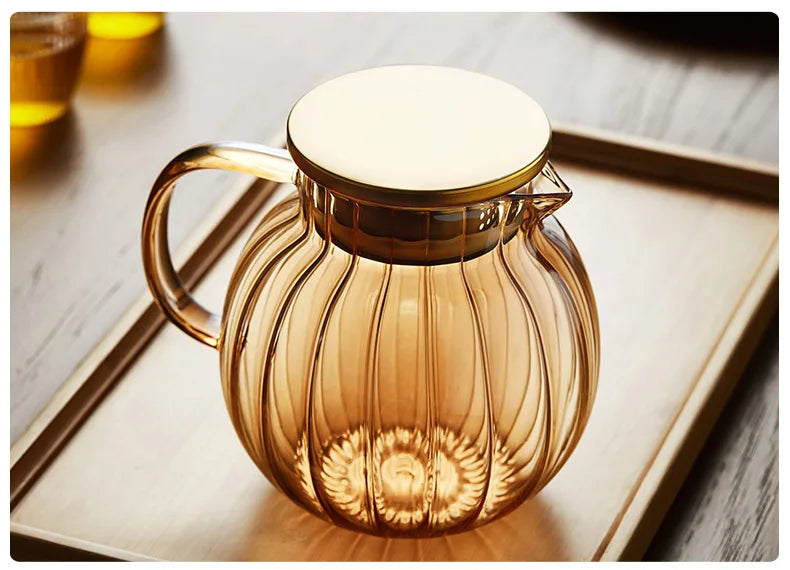 Heat Resistant Glass Teapot Infuser Chrysanthemum Tea Kettle Kung Fu Teawear Set Puer Oolong Pot Pumpkin Teapot