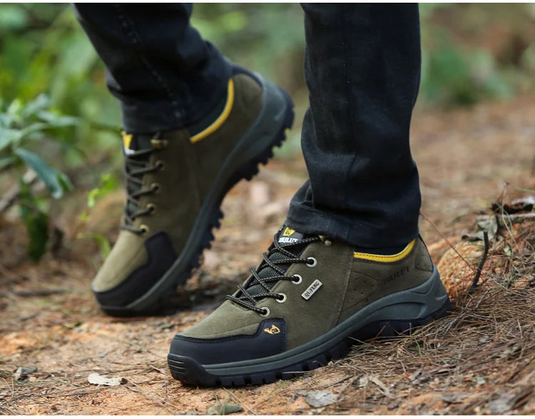 High Quality Outdoor Walking Sneakers Rubber Sole Suede Leather Men Hiking Shoes Durable Leather Climbing Shoes Zapatillas 36-47