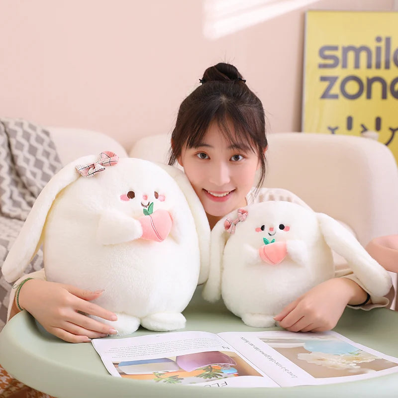 White Peach Rabbit Plush Toys Soft Stuffed Dolls For Baby Kids