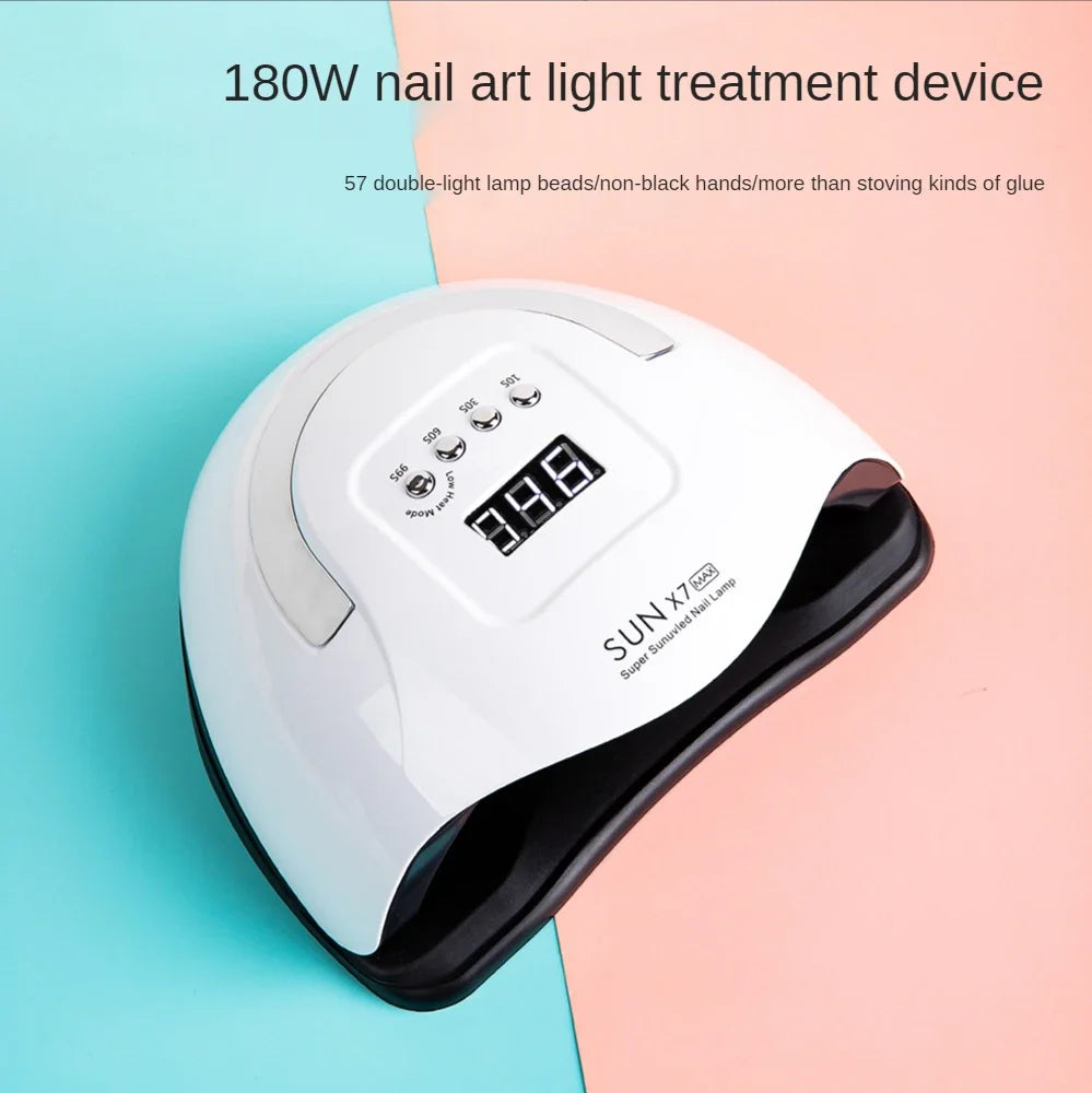 180W SUN X7 MAX UV LED Lamp for Manicure Nail Lamps Nail Dryer for Curing UV Gel Nail Tools With Sensor LCD Display