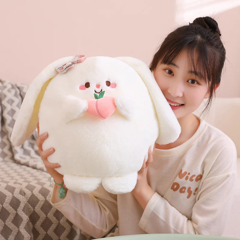 White Peach Rabbit Plush Toys Soft Stuffed Dolls For Baby Kids