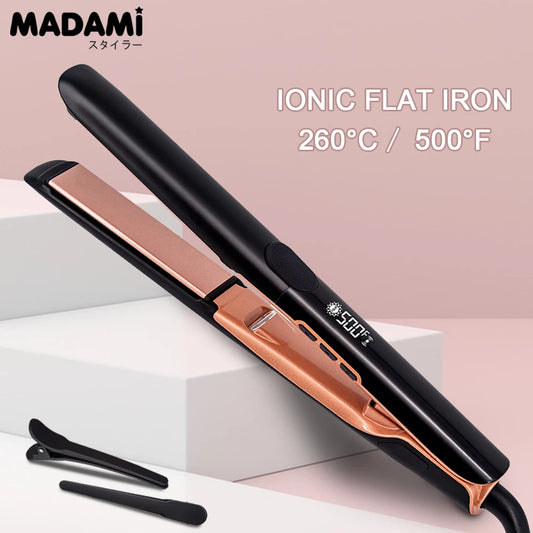 500°F Hair Straightener With Vibration Plasma Hair Flat Irons 260°C Ceramic Coating Plate Professional Salon Styling Tools