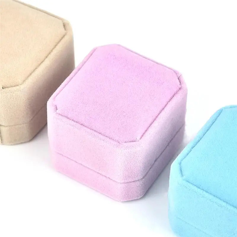 High Quality Velvet Jewelry Packaging Box Portable Small Jewelry Organizer Display Wedding Ring Box Exquisite Packaging Gift