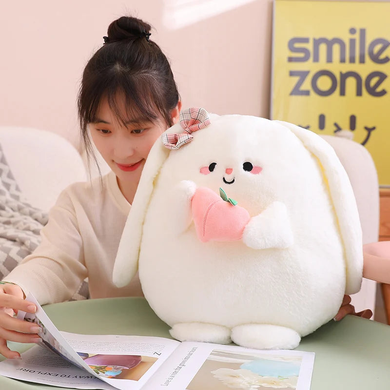 White Peach Rabbit Plush Toys Soft Stuffed Dolls For Baby Kids