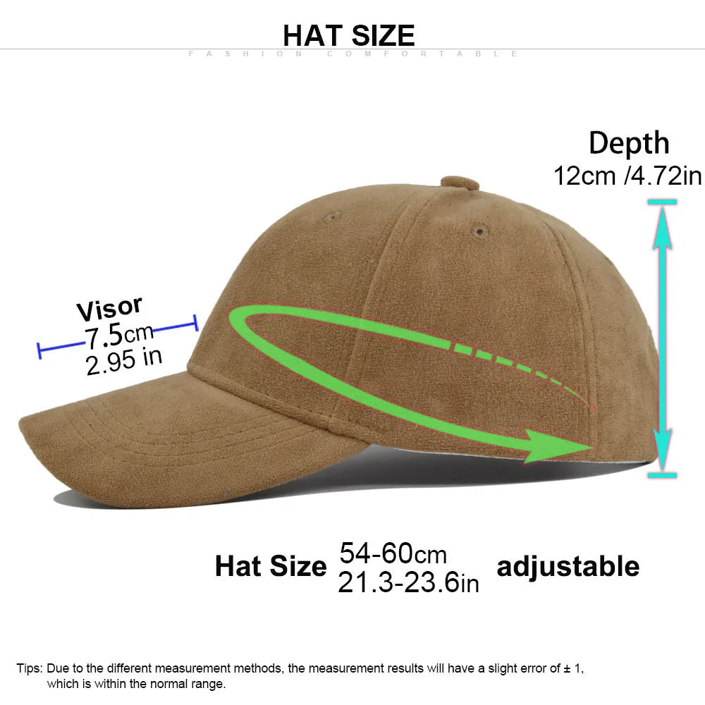 Solid Suede Retro Baseball Caps For Men Women Spring Autumn Street Snapback Hip Hop Hat Adjustable Faux Fur Sunscreen Visor Cap