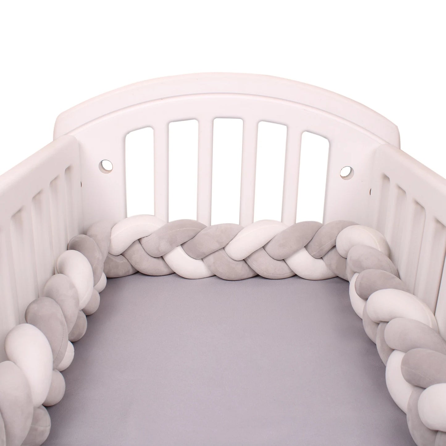 1-4M Newborn Baby Crib Bumper Cot Protector Infant Bedding Set for Babies Boys Girls Braid Knot Pillow Cushion Room Decor