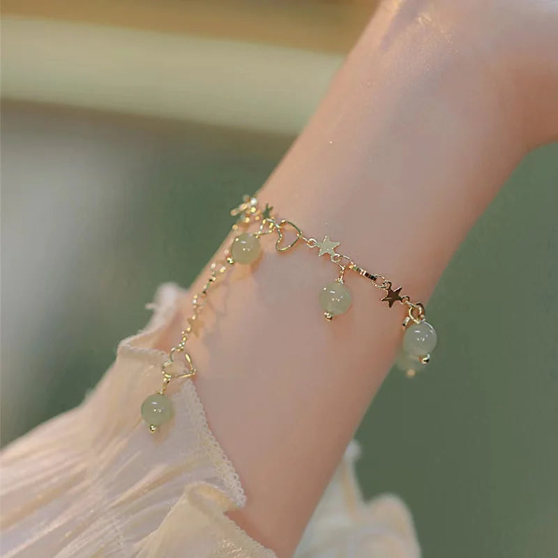 Gold Color Bracelet Set of Four Stainless Steel Sequins Rhinestone Bracelet Combination for Women Chain Bracelet Jewelry Gifts