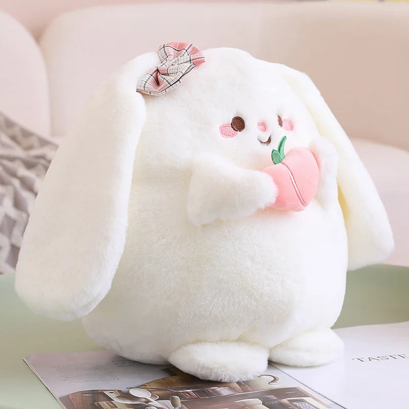 White Peach Rabbit Plush Toys Soft Stuffed Dolls For Baby Kids