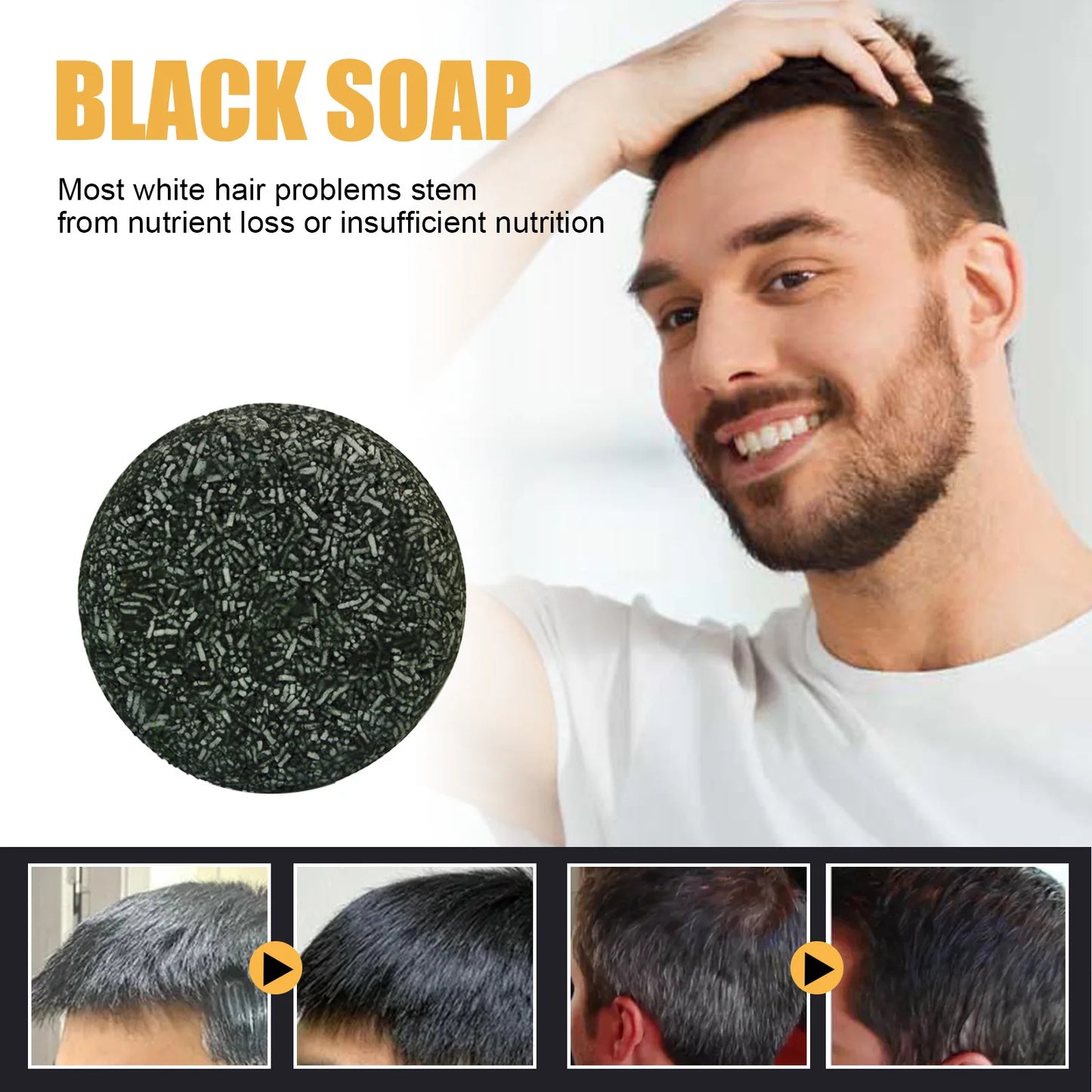 1/2/3/5Pcs Hair Darkening Shampoo Bar Soap Anti Dandruff Deep Cleansing Improve Itchy Head Frizz Black Nourishment Black Soap