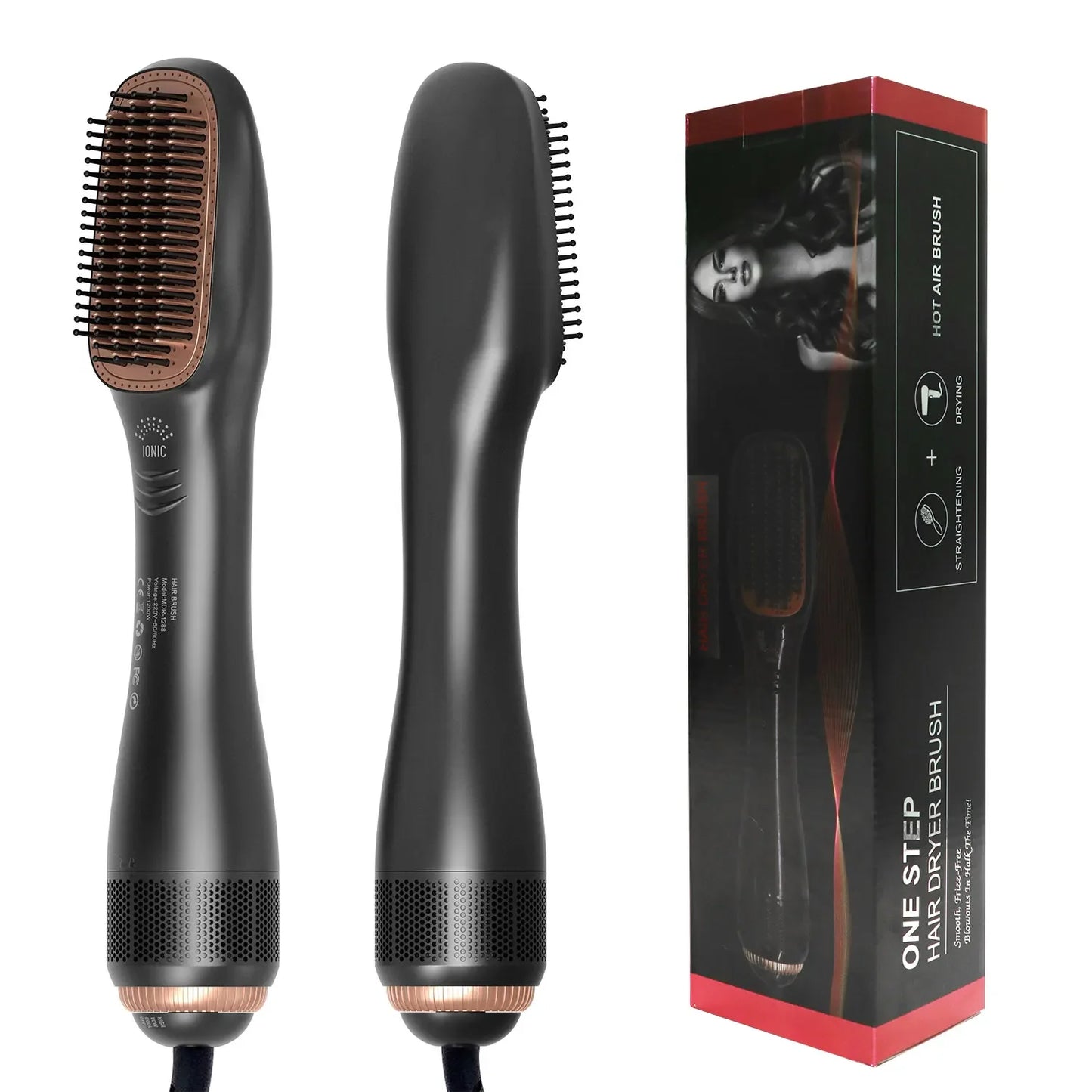 3 In 1 Hairdryer Brush Overheating Protection Negative Ion Hair Straightener Fast Heating Lightweight Hair Straightening Tool