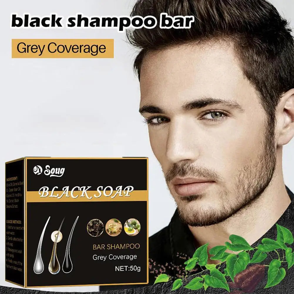 5PCS Hair Shampoo Soap Black Polygonum Multiflorum Shampoo Soaps Cover Gray Hair Shampoo Soap To Dye Canas Shampoo Bar Soap