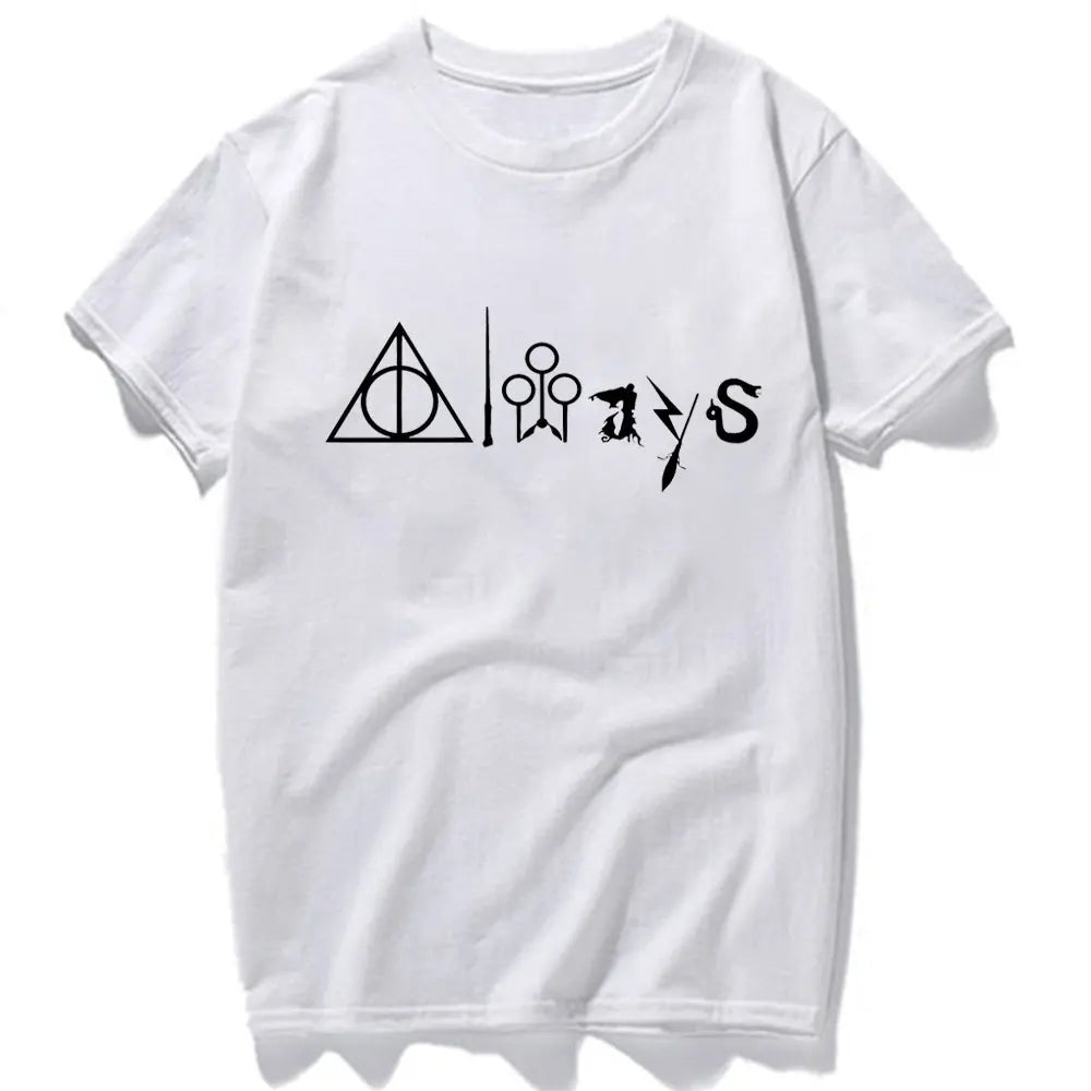 Wizard Hat Shirt Wizard Wand T Shirt HP Shirt Gift Short Sleeve Unisex Graphic Tees Mystical School Cotton Summer Fashion Tops