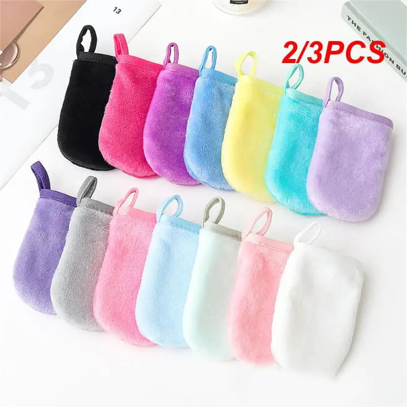 2/3PCS Face Deep Cleaning Pads Reusable Makeup Remover Glove Soft Microfiber Cleansing Makeup Removing Gloves Cleaning Towel