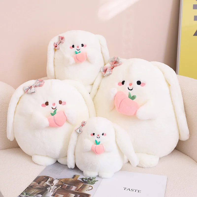 White Peach Rabbit Plush Toys Soft Stuffed Dolls For Baby Kids