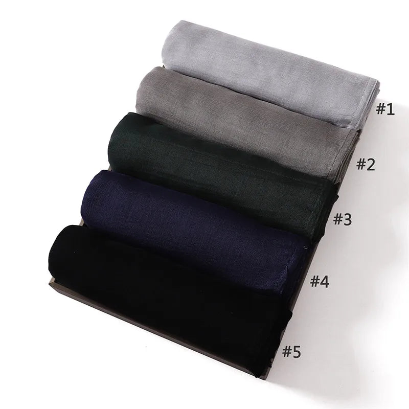 Women Big Size Plain Solid Cotton Rayon Hijab Scarf Lady High Quality Wraps and Shawls Musulman Headband Islamic Turban 180*95Cm