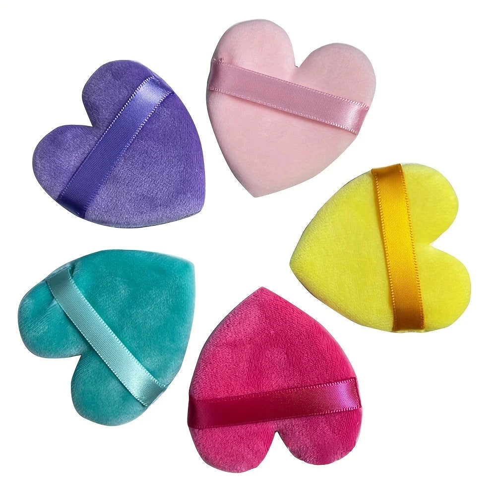 18pcs Mix Pack Heart Cosmetic Powder Puffs Triangle Makeup Puff Reusable Soft Sponge Face Body Loose Powder Wet Dry Makeup Tool