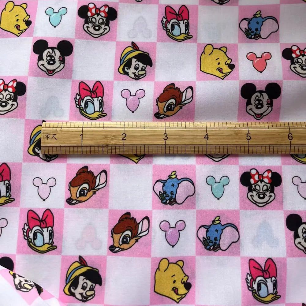 disney fabric 140x50CM Cartoon cotton fabric Patchwork Tissue Kid Home Textile Sewing Doll Dress Curtain Polyester cotton Fabric