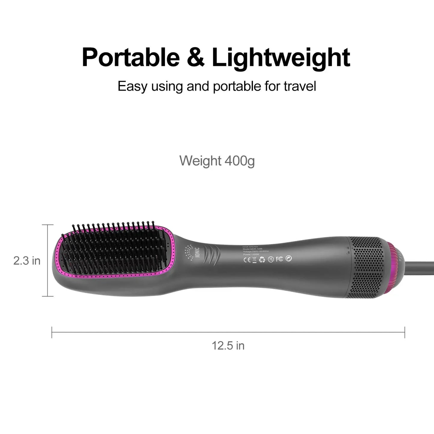 3 In 1 Hairdryer Brush Overheating Protection Negative Ion Hair Straightener Fast Heating Lightweight Hair Straightening Tool