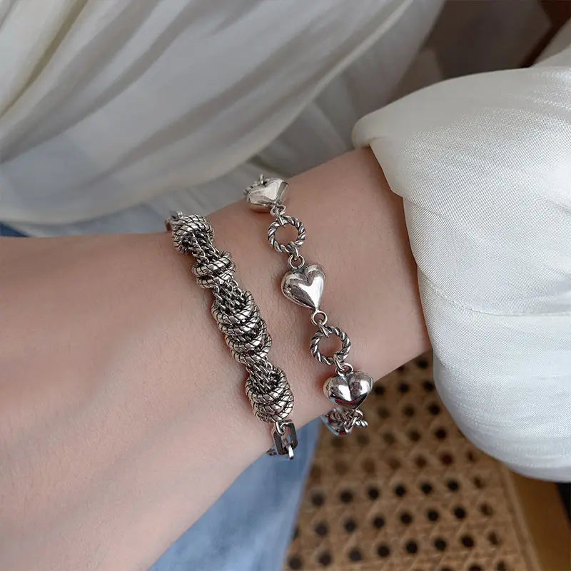 Gold Color Bracelet Set of Four Stainless Steel Sequins Rhinestone Bracelet Combination for Women Chain Bracelet Jewelry Gifts
