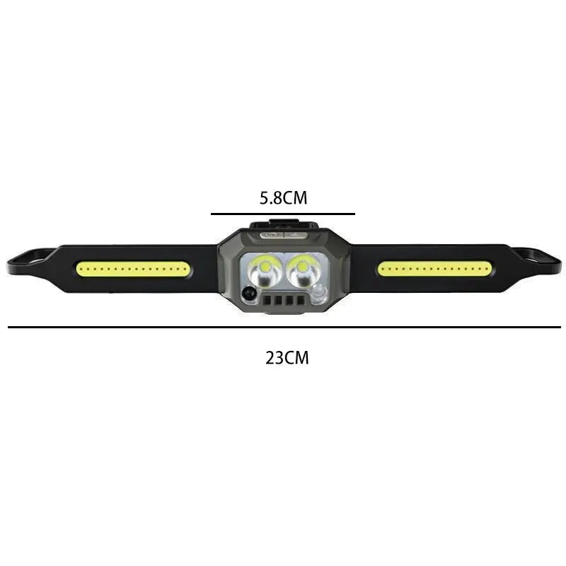 2023 New Strong Light 1000 Lumens COB 270 Wide Beam Silicone Lightweight Sport Headlamp For Running Hiking Camping Cycling