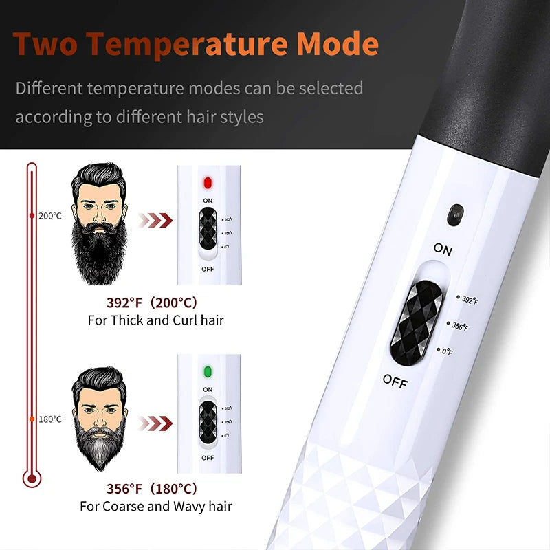 2023 New Hair Straightener Electric Negative Ion Heating Comb Men's Beard Hair Straightening Brush Dry And Wet Use Quick Styler