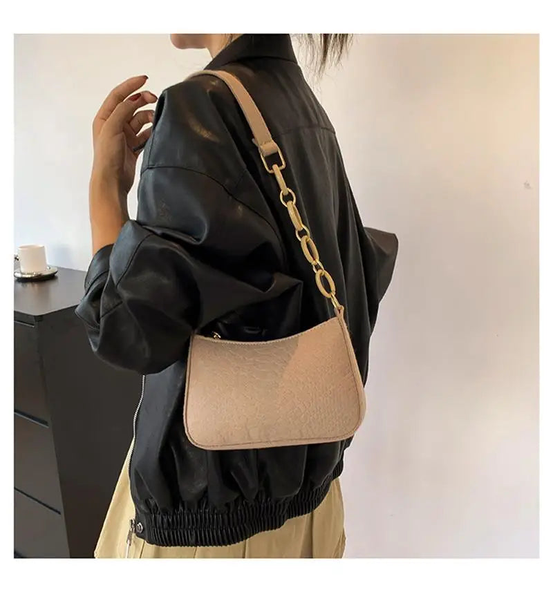 Fashion Felt Shoulder Bags For Women Women'S Subaxillary Bag Design Advanced Texture Armpit Handbags Purses Crescent Saddle Bag