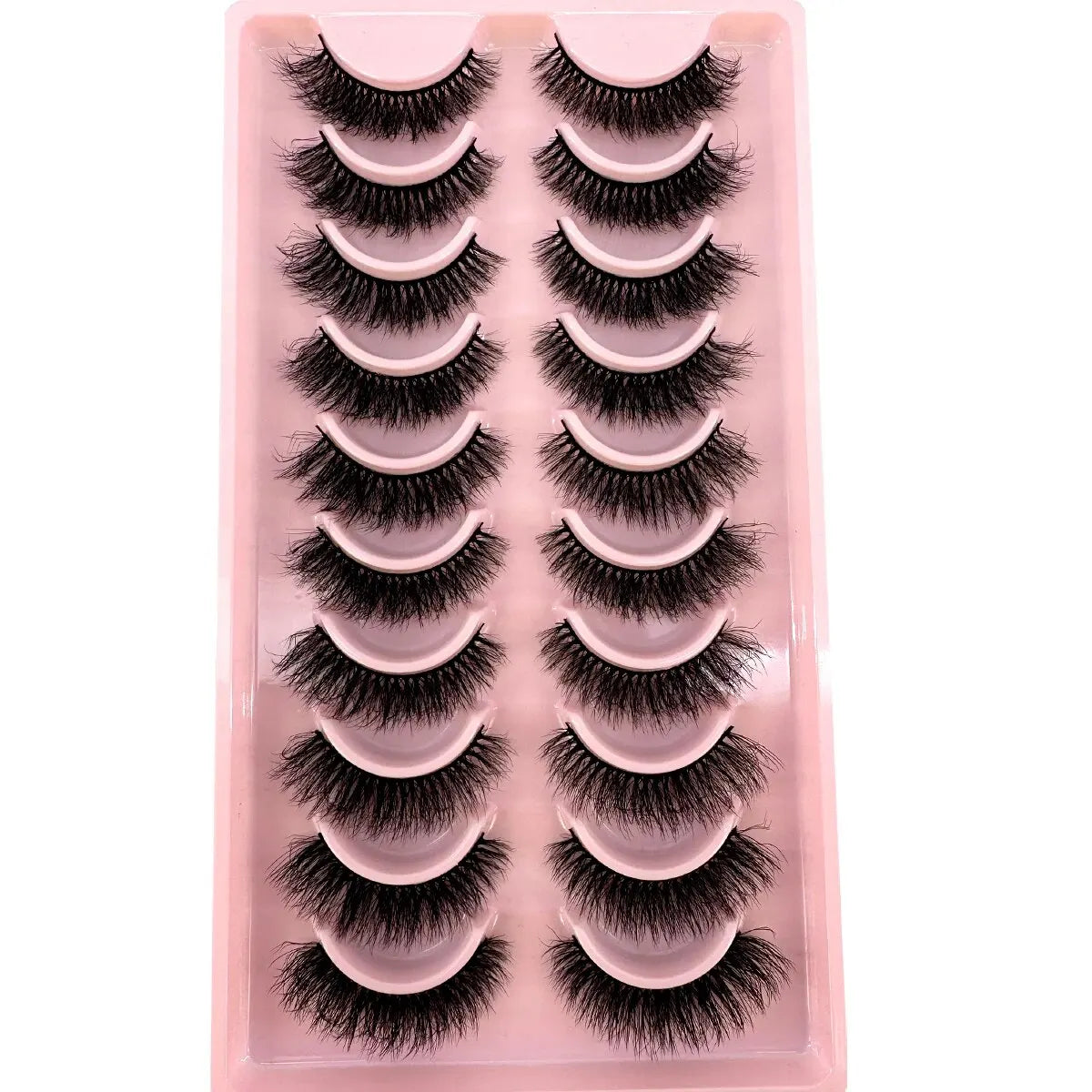 10Pairs 3D Mink Lashes Natural Wispy Mink Eyelashes 5DFluffy Cat Eye False Eyelashes Extension Makeup Eyelashes Beauty Fake Lash