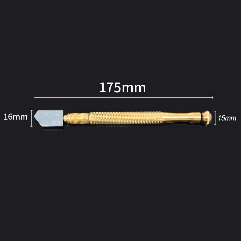 1pc Diamond Glass Cutter Professional Portable Wheel Blade Antislip Metal Handle 175mm for DIY Tile Mirror Craft Cutting Hand