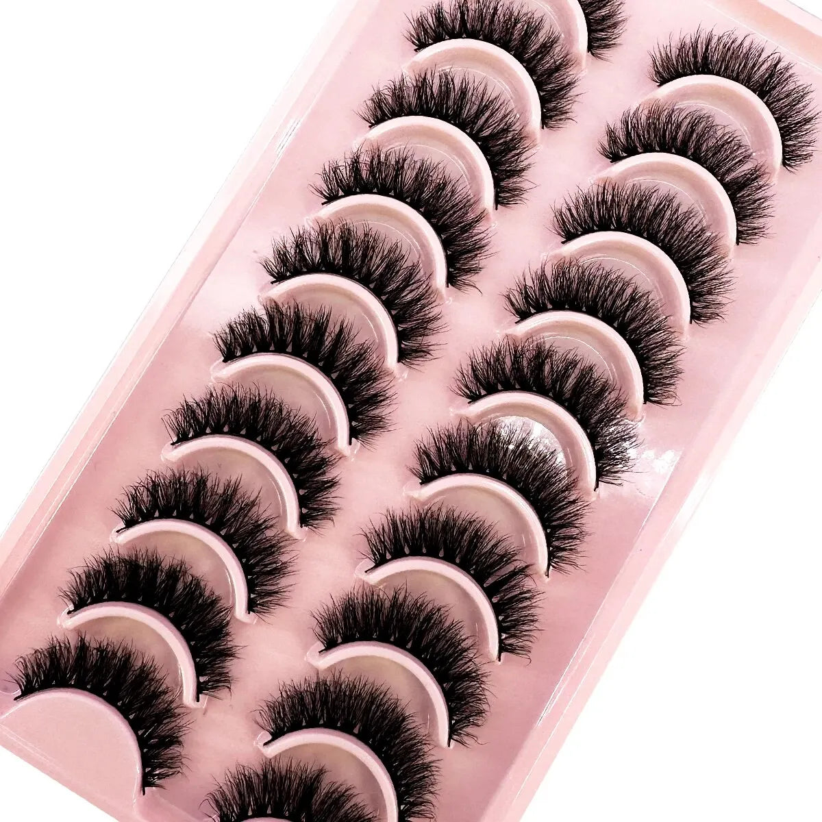 10Pairs 3D Mink Lashes Natural Wispy Mink Eyelashes 5DFluffy Cat Eye False Eyelashes Extension Makeup Eyelashes Beauty Fake Lash