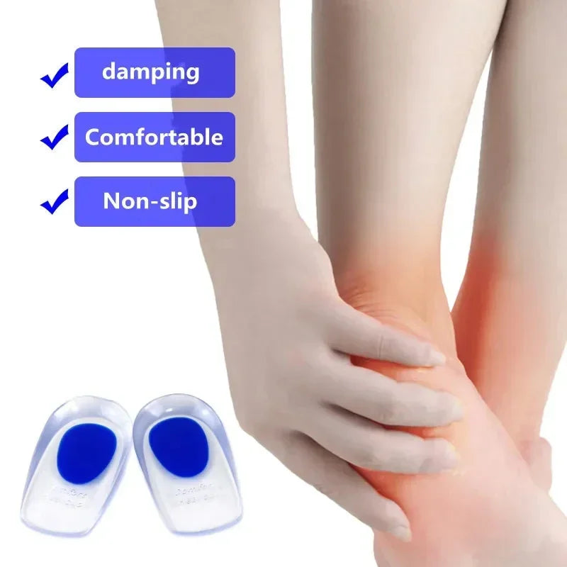 1Pair Silicone Gel Orthopedic Insole for Feet Height Increasing Spurs Pain Foot Shoe Insoles Shoe Pads Shock Absorbing Shoe Sole