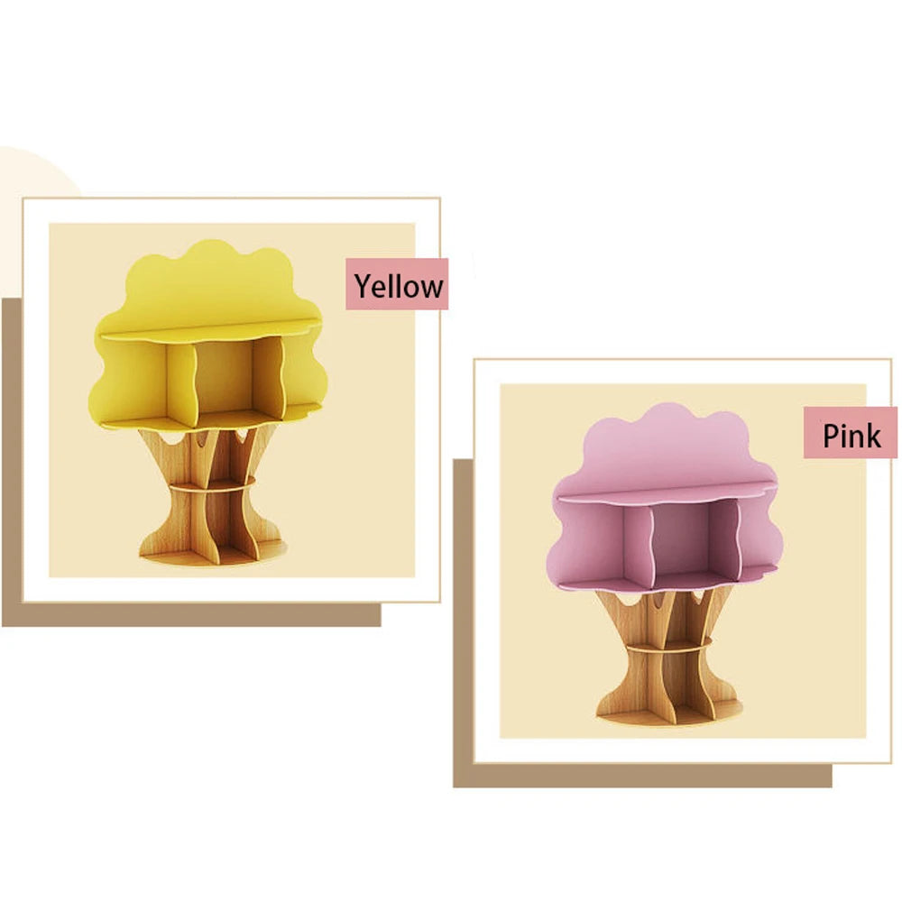 Floor Standing Tree Shaped Storage Rack Cartoon Children Bookshelf Kindergarten Book Collection Shelf Decorative Display Cabinet