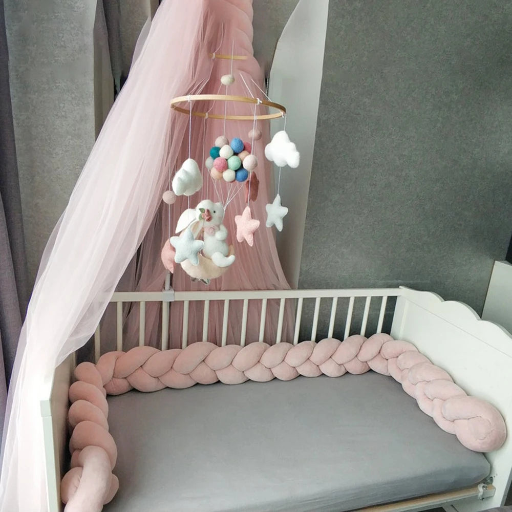 1-4M Newborn Baby Crib Bumper Cot Protector Infant Bedding Set for Babies Boys Girls Braid Knot Pillow Cushion Room Decor