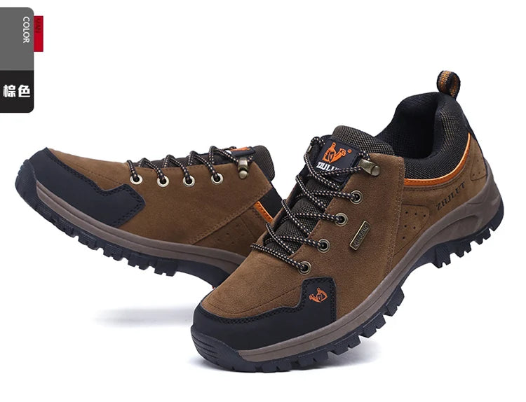 High Quality Outdoor Walking Sneakers Rubber Sole Suede Leather Men Hiking Shoes Durable Leather Climbing Shoes Zapatillas 36-47