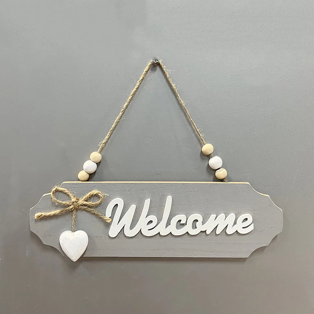 Wooden Door Sign Welcome Sign Front Door Welcome Home Decoration Sign Bow Creative Sign