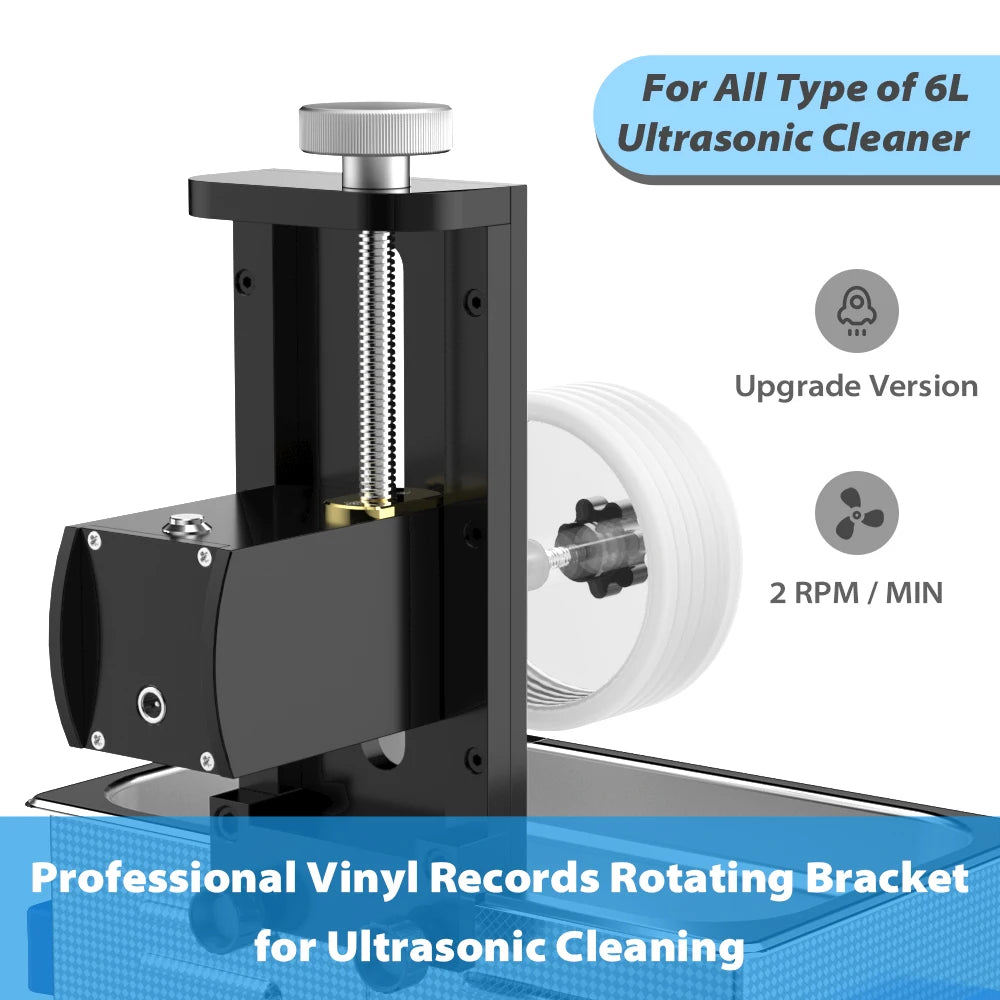 6L Vinyl Record Ultrasonic Cleaner with Bracket(Set) for Cleaning EP 7 LP 12 Inch Records Label Saver Aluminum CNC Made