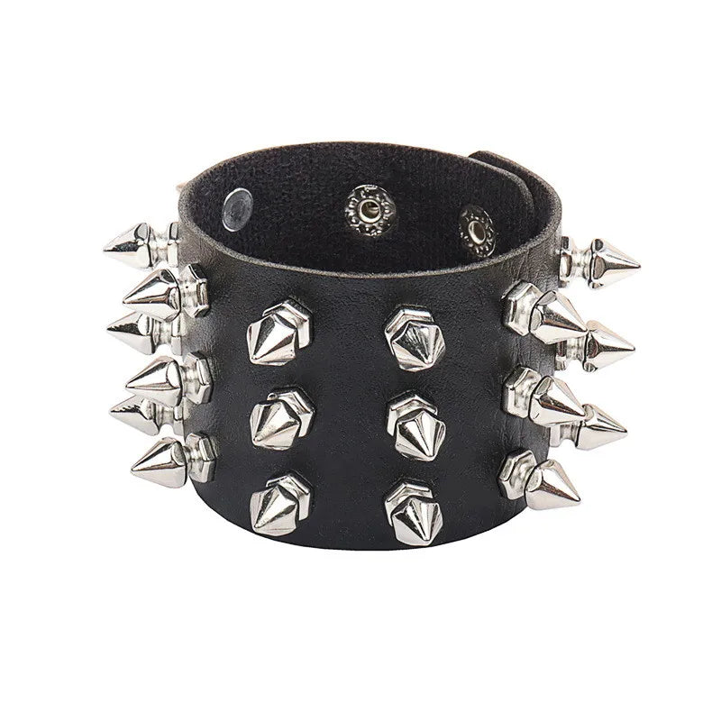 2022 Punk Rivet Nightclub Trend Bracelet Skull Bracelets Bangle Stainless steel Gothic Multi-level Fashion Jewelry wholesale